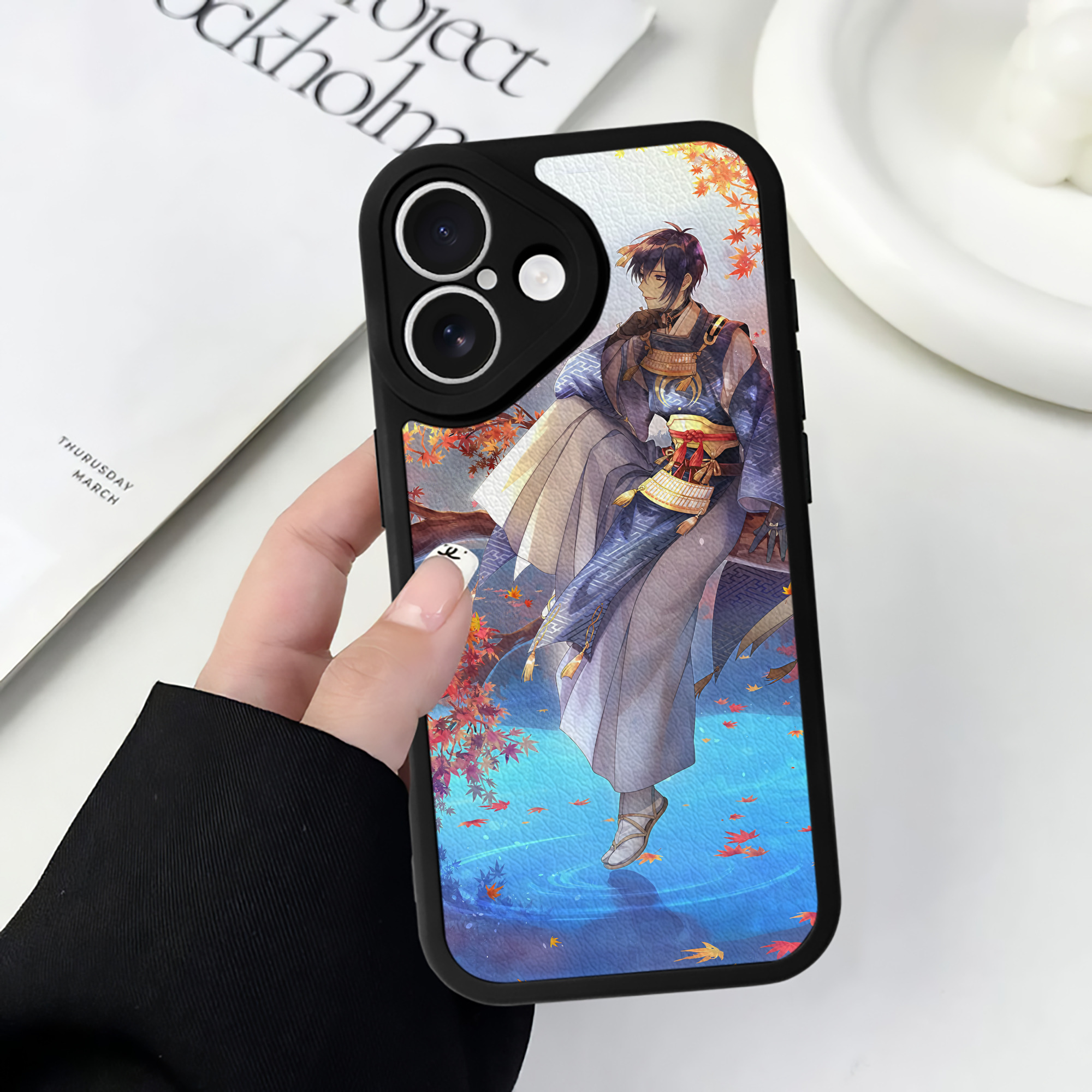 （画像用） 刀剣乱舞 Touken Ranbu 【iPhone 16シリーズ対応】シリコンスマホケース（レザー調） 材質：シリコン